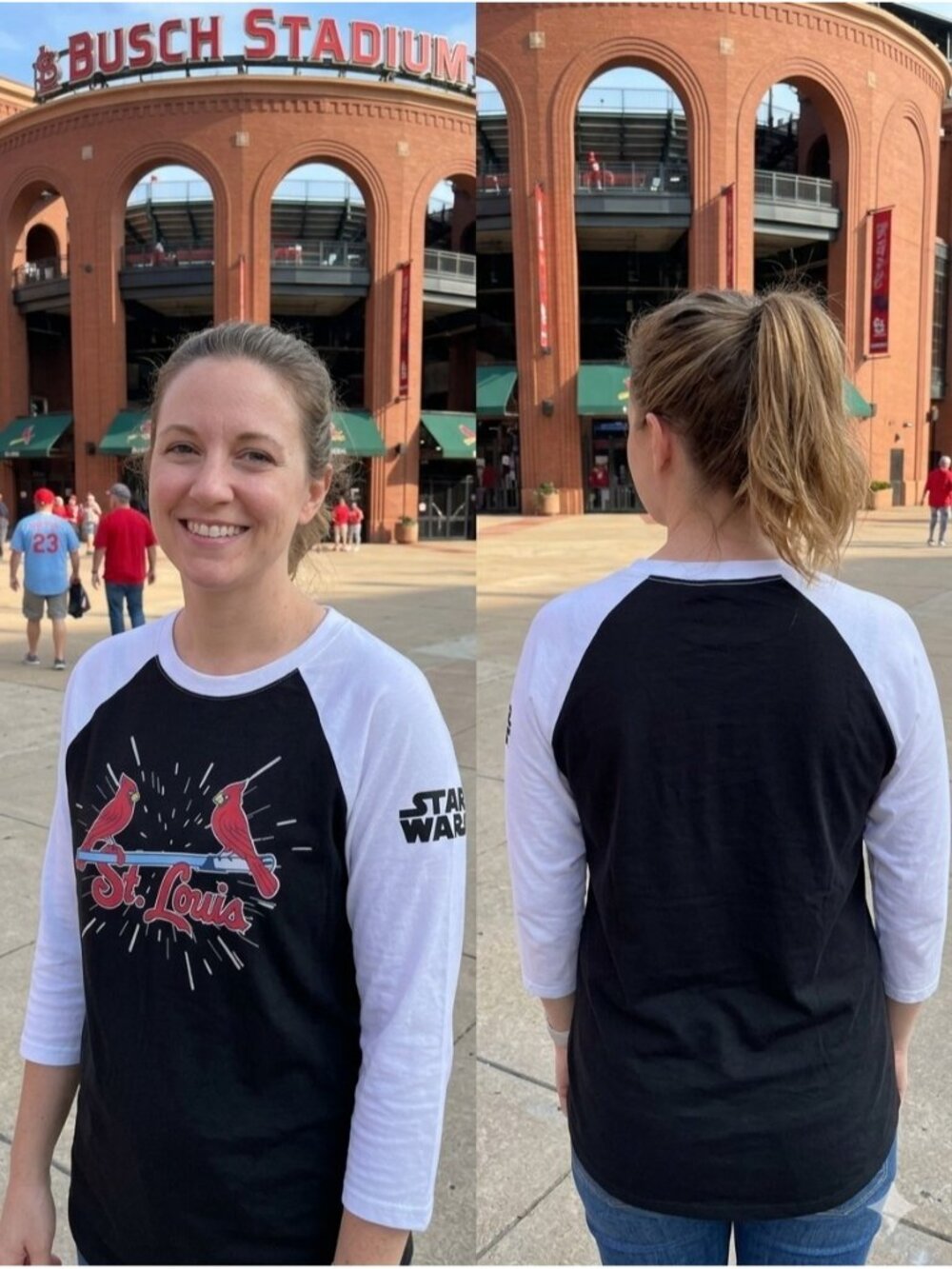 St. Louis Cardinals Star Wars SGA Raglan Shirt Large MLB Lightsaber Baseball Tee